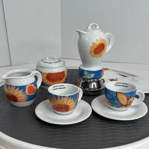 Porcelain Espresso Set- Limited Edition- NWOT by Le Porcellane d'ANCAP